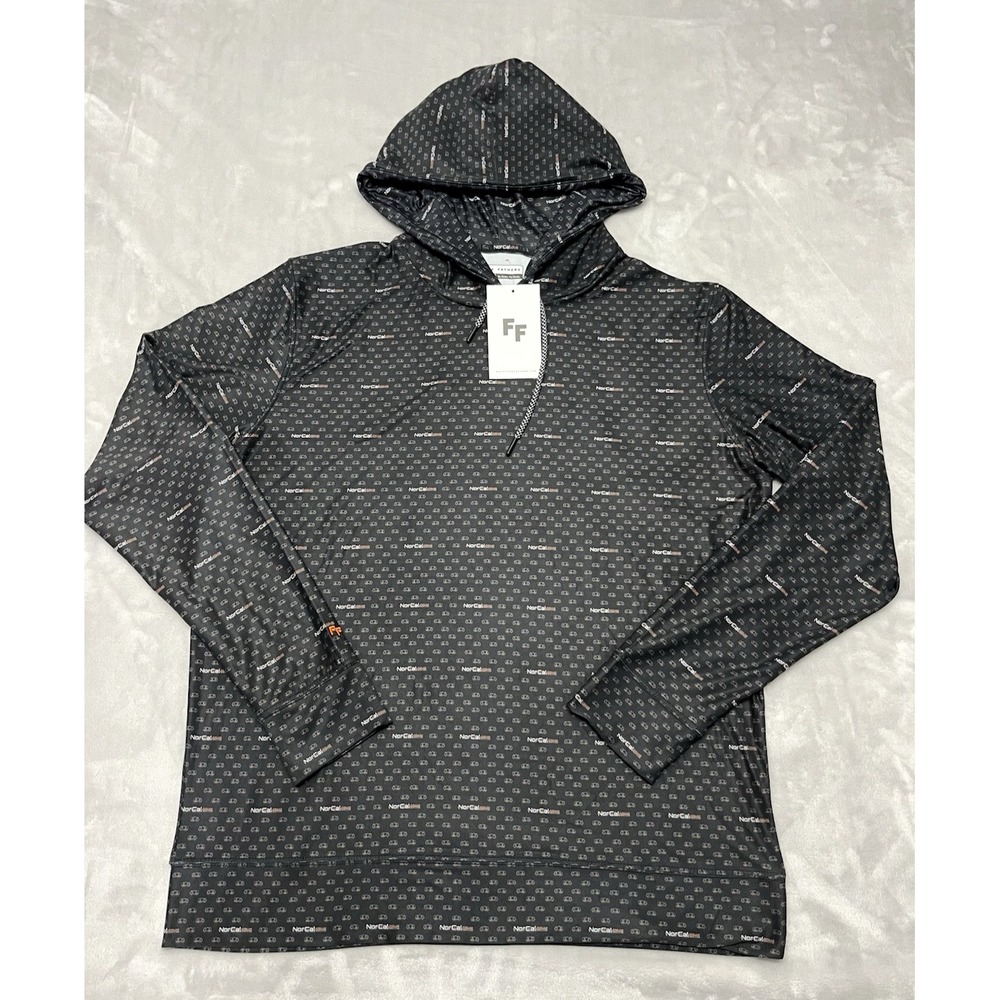 Fore Father Hoodie Men Medium Black Geometric Lightweight Pullover Shirt Outdoor